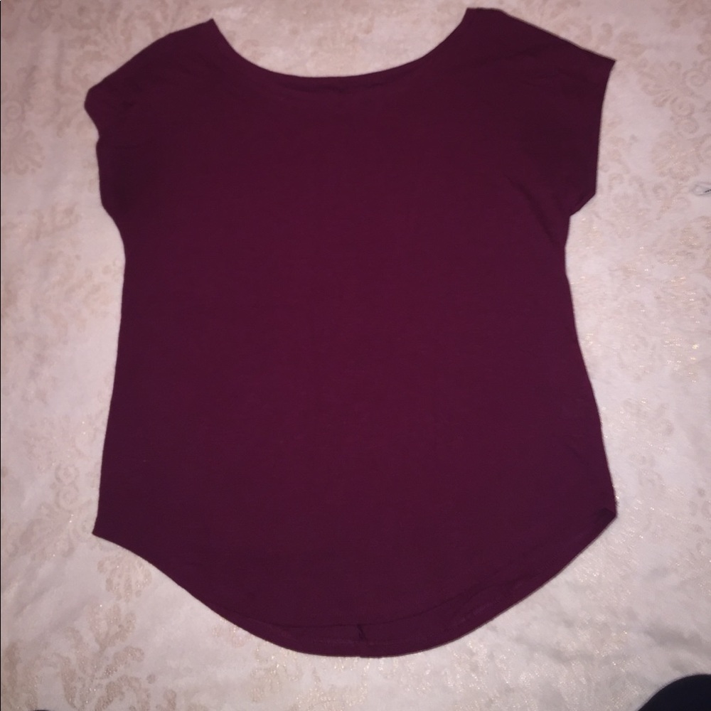 Maroon Basic Round Neck T Shirt